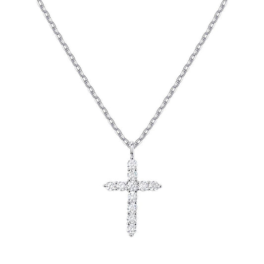 Cross necklace is a full diamond collarbone chain