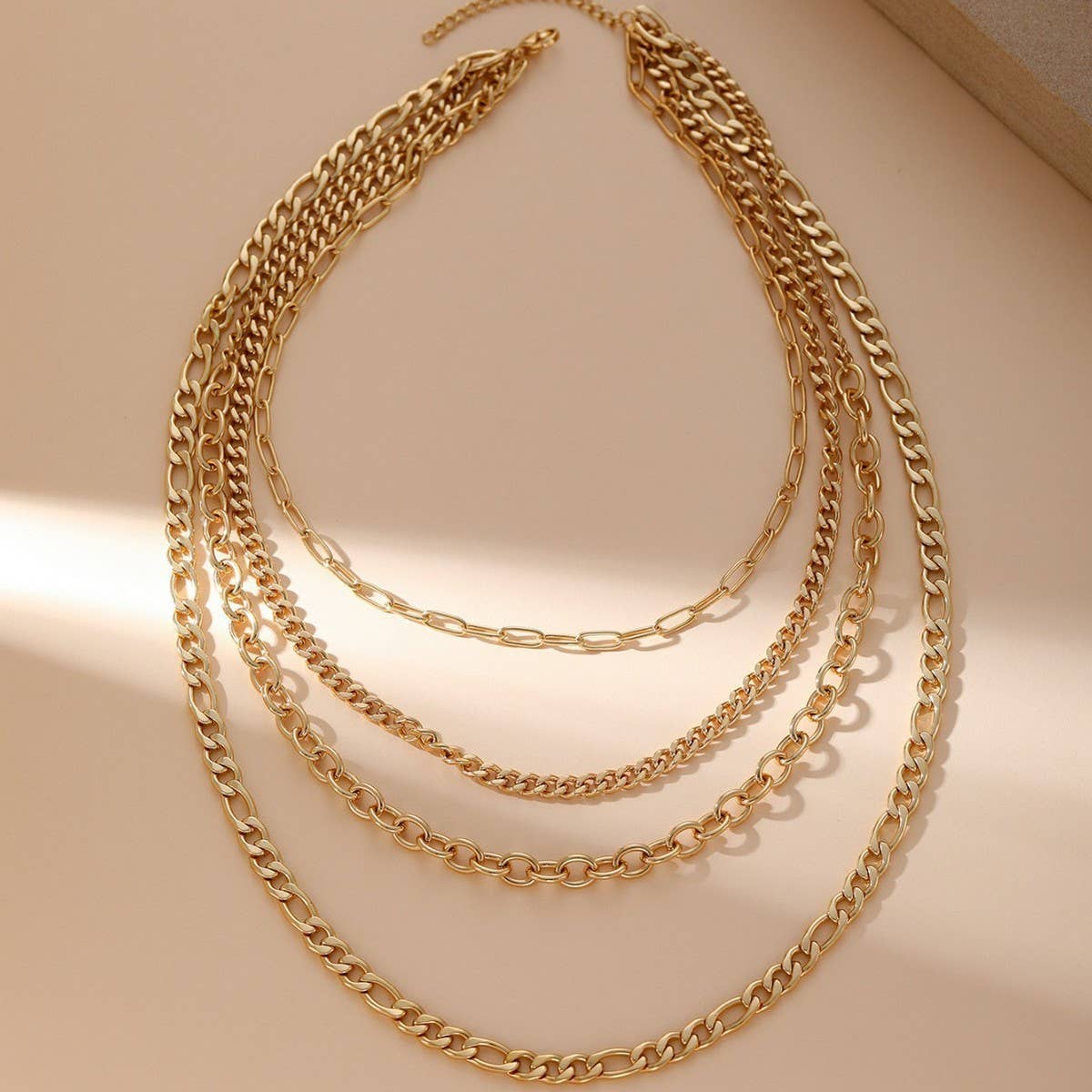LAYERED CUBAN PAPERCLIP CHAIN NECKLACE