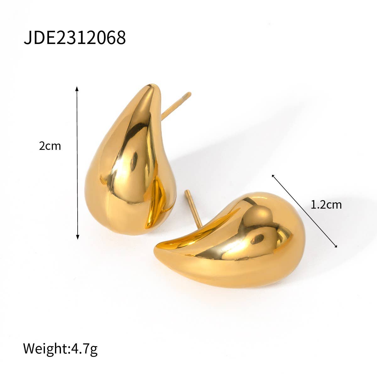 HYPOALLERGENIC GOLD-PLATED DROP EARRINGS