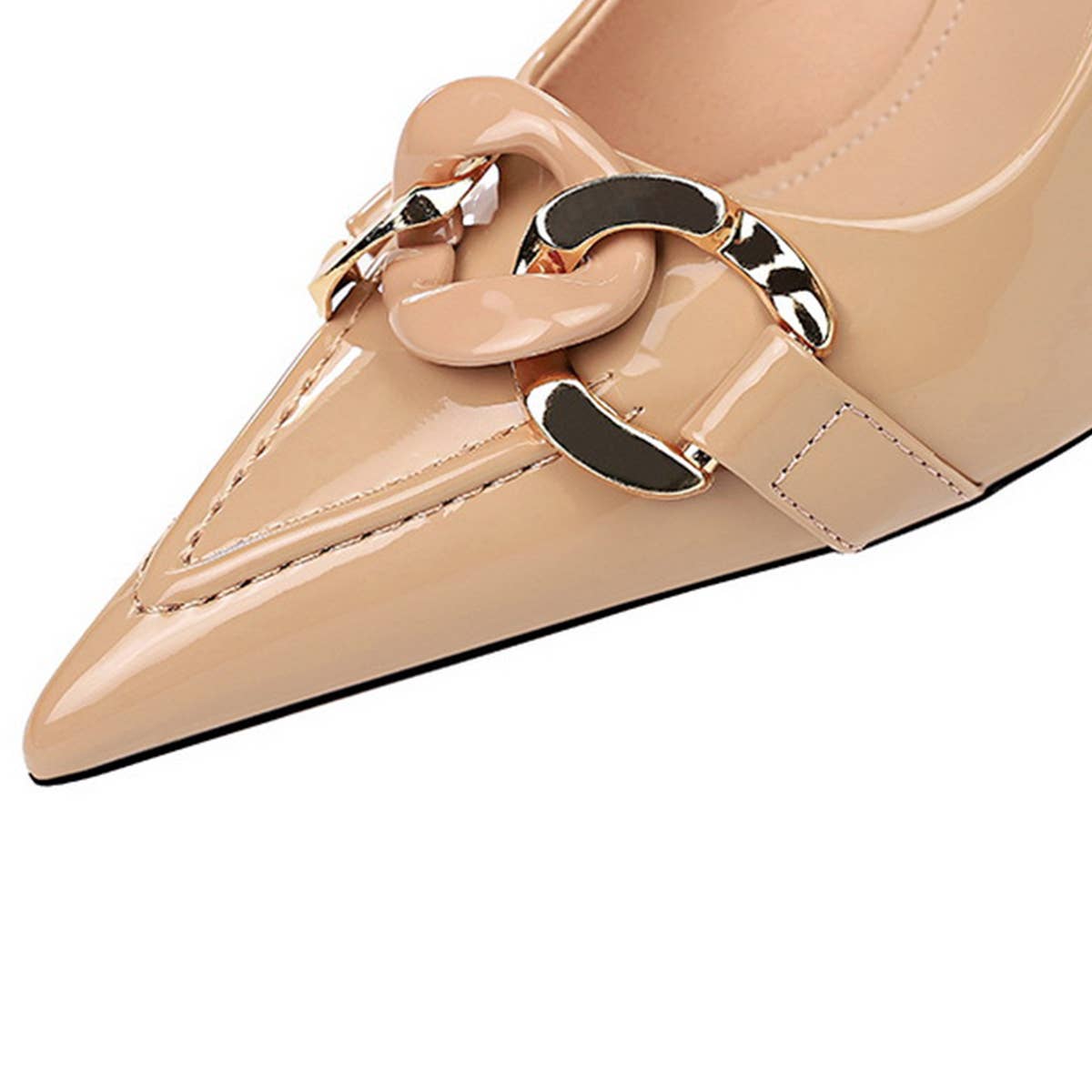 WOMEN POINTED TOE BUCKLE HIGH HEELS