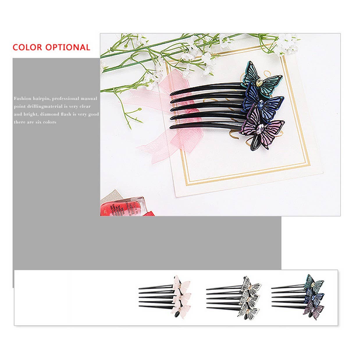 THREE-DIMENSIONAL BOW HAIRPIN COMB HAIRPIN