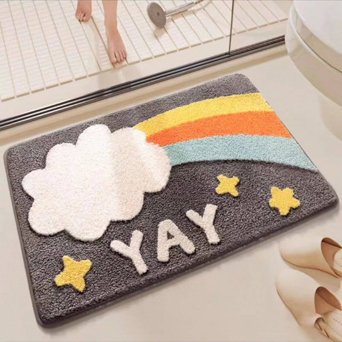 Cute Fleece Rug, Non-Slip Mat for Bedroom & Bath