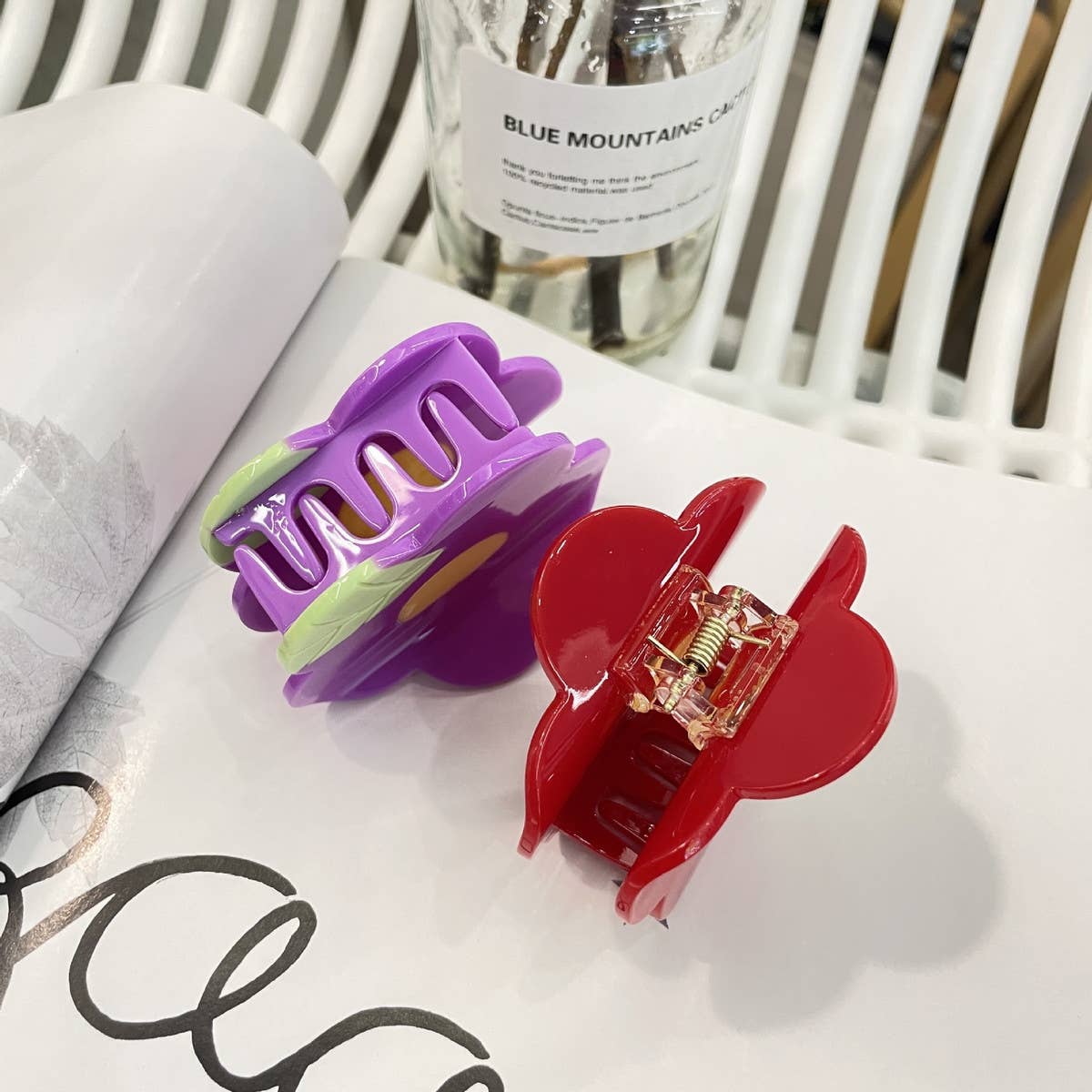 SIMPLE FLOWER SMALL RED FLOWER CANDY COLOR HAIRPIN_CWAHA0972