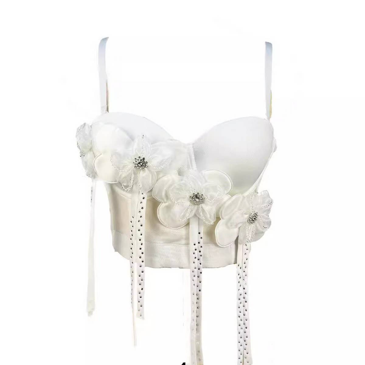 HIGH-END FLOWER SUSPENDERS SEXY HERRINGBONE BRA