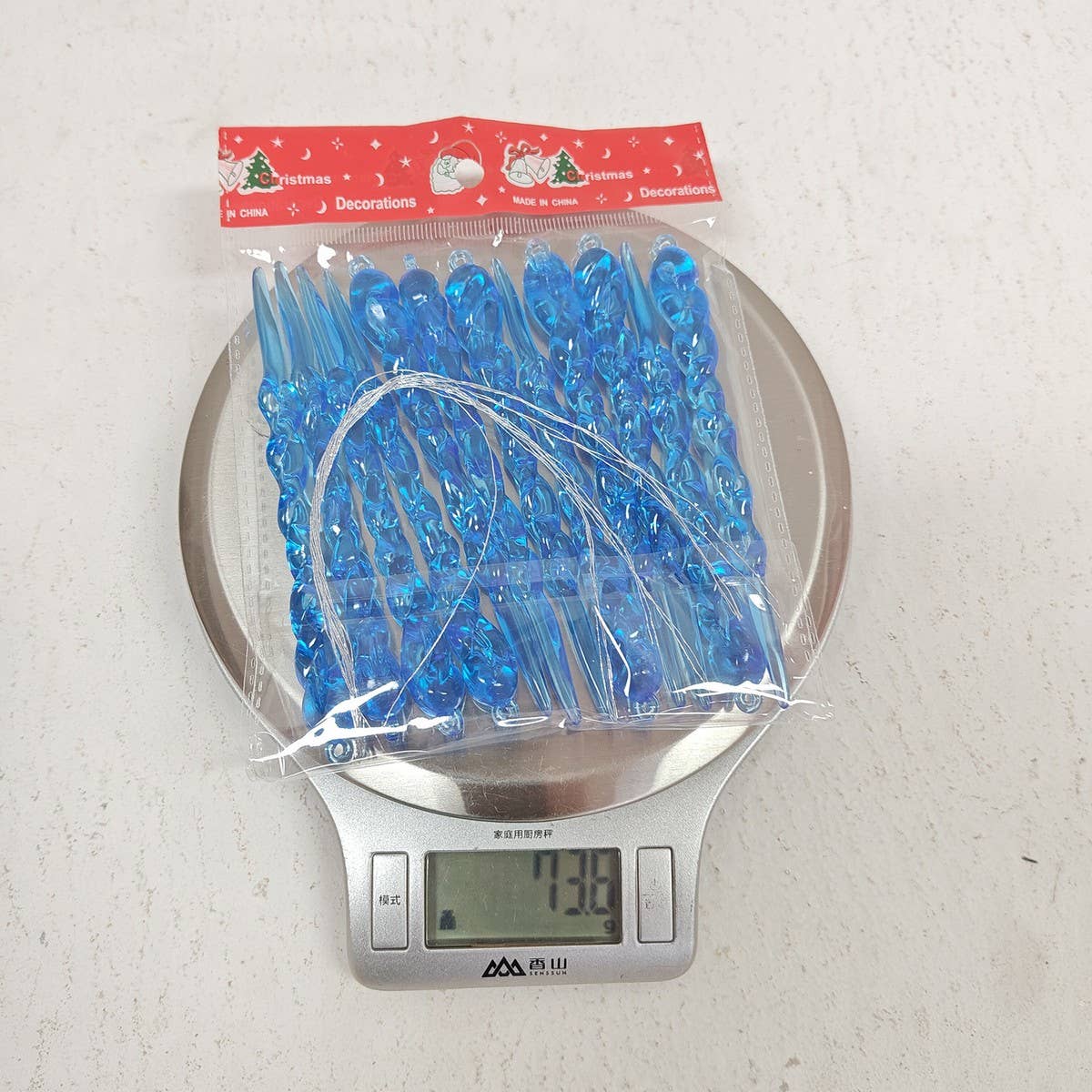 CWMM10167_CHRISTMAS TREE CLEAR ICICLE HANGING ORNAMENT