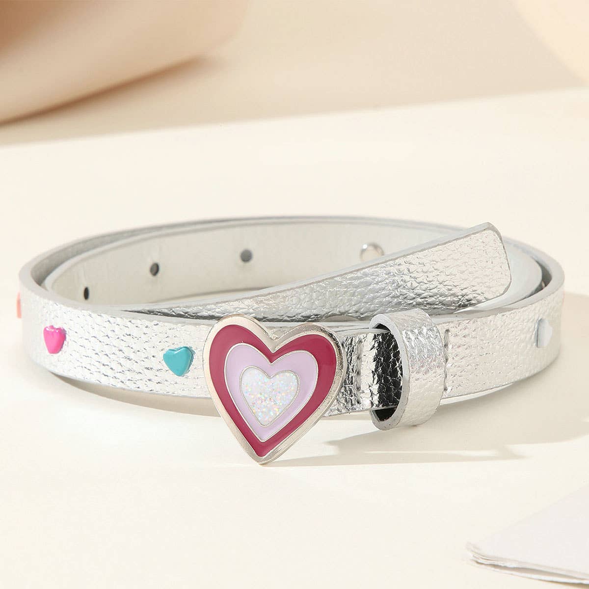 Dopamine-colored casual pin-buckle PU belt