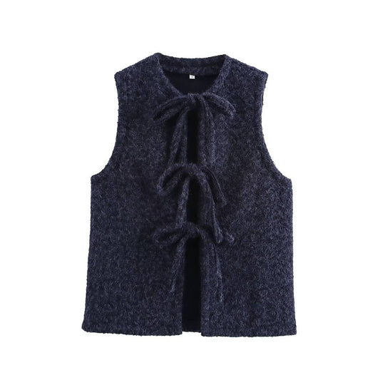 FASHION CASUAL LOOSE LACE-UP SLEEVELESS WAISTCOAT