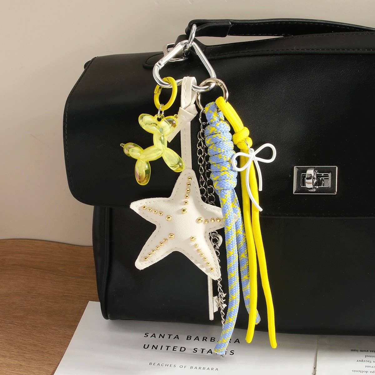 Starfish & Balloon Dog Keychain with Tassel_CWMM7567