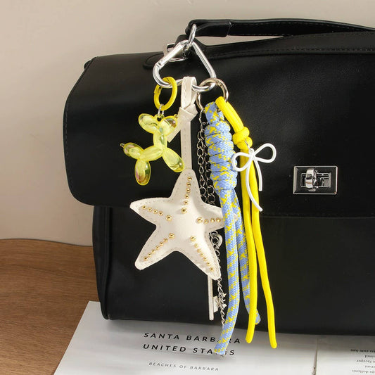 Starfish & Balloon Dog Keychain with Tassel_CWMM7567
