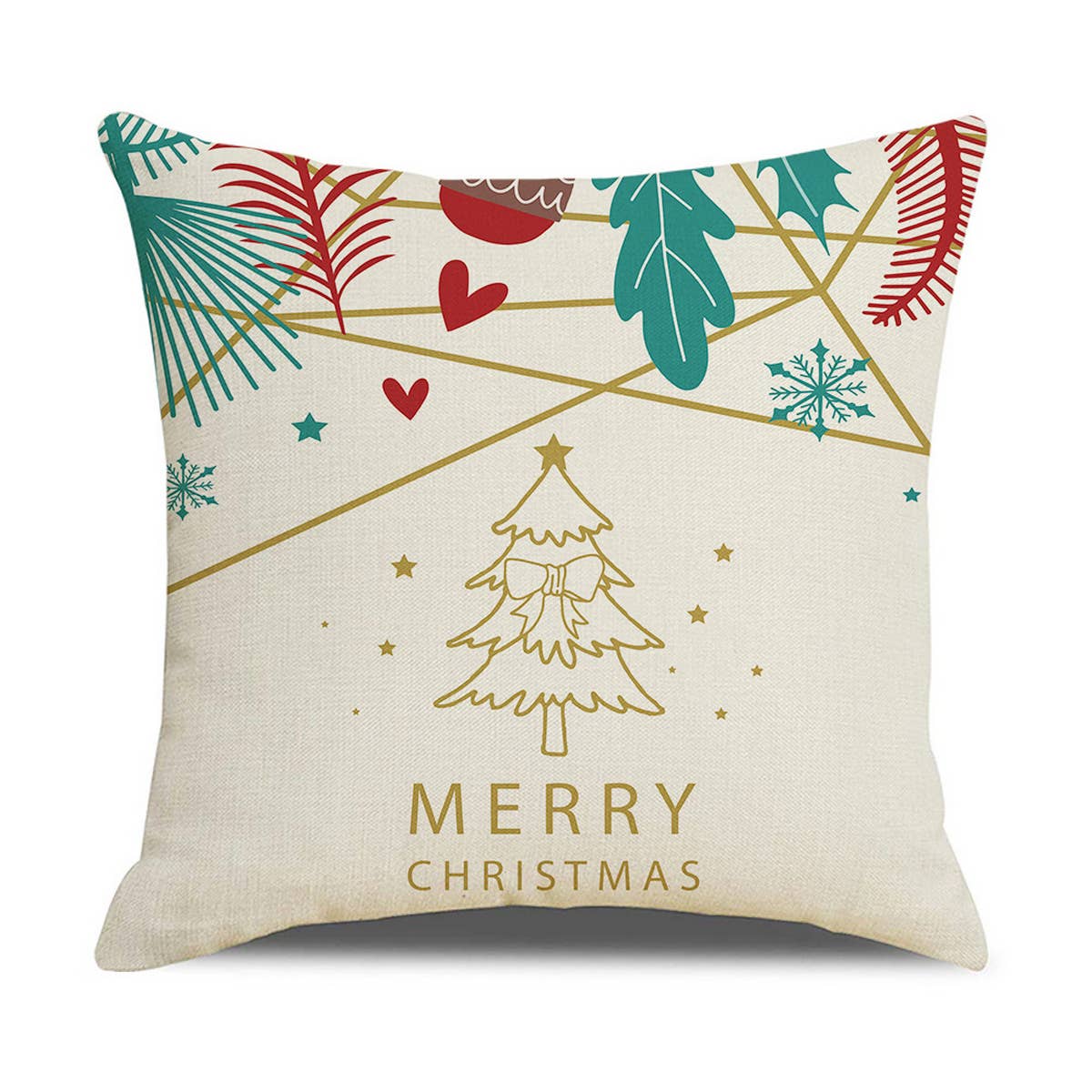 CHRISTMAS TREE CARTOON PRINT PILLOWCASE