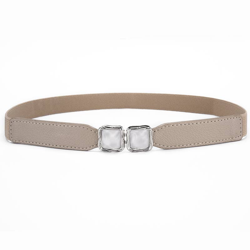 Metal hook buckle retro elastic fine belt