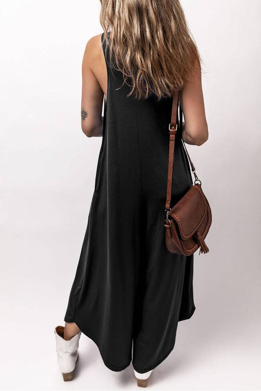 Simple wind multi-pocket straight strap pants