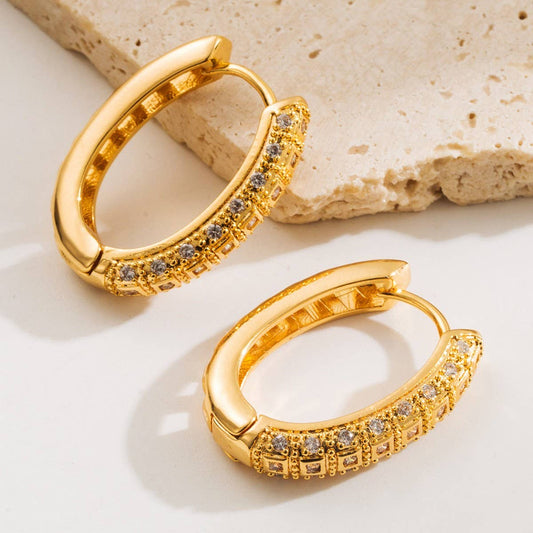 Elegant Hoop Earrings Gold-Plated Fall Style