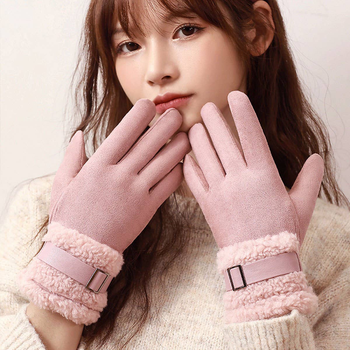 WINTER VELVET THICK WARM TOUCH SCREEN GLOVES_CWAG0381