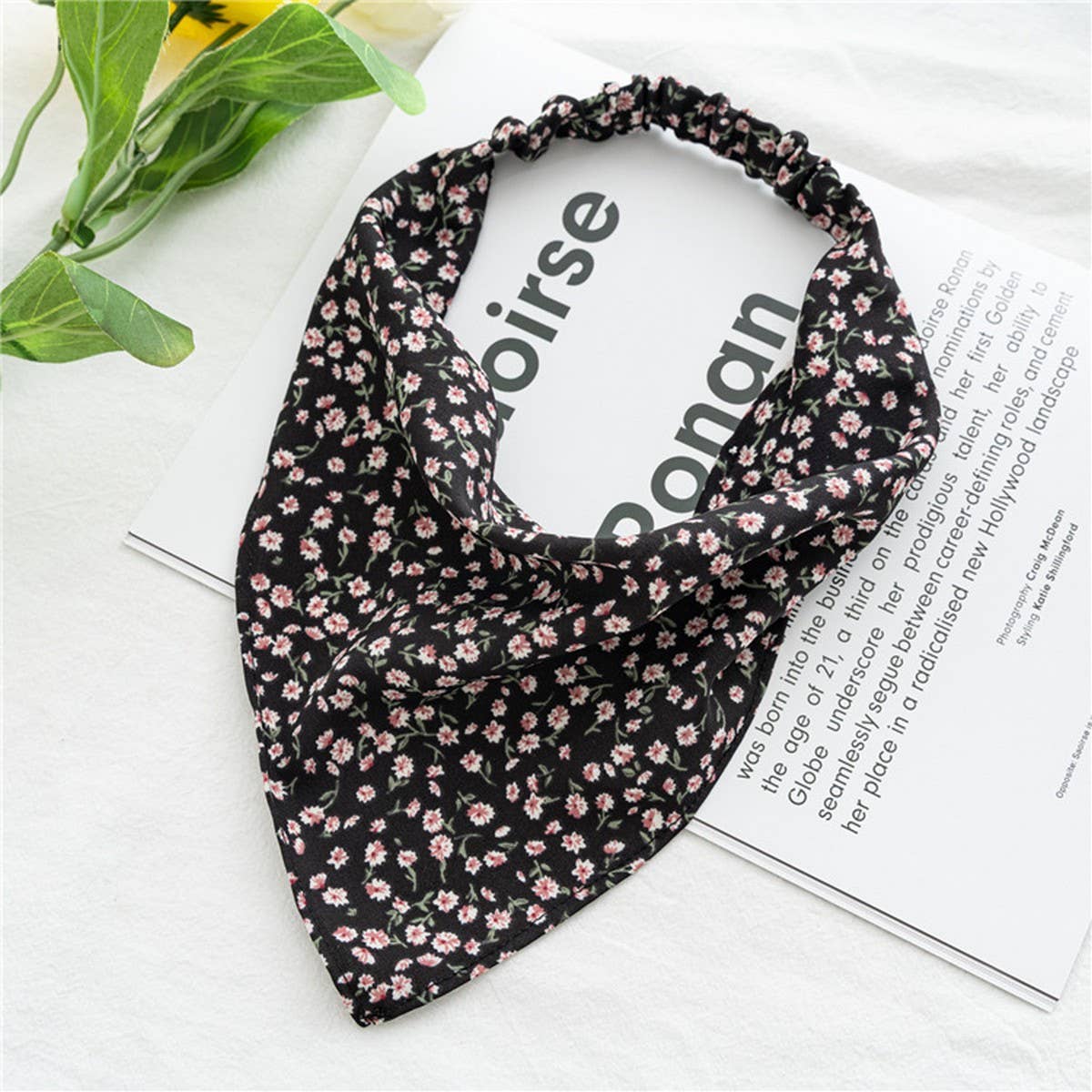 FLORAL ELASTIC BAND SCARF HEADBAND HAIRACCESSORIES