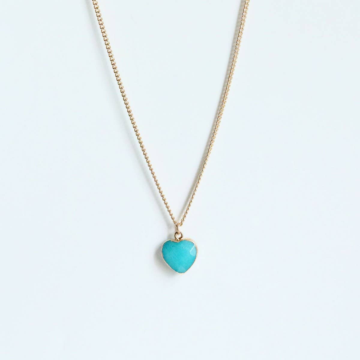 December Birthstone Heart Pendant Necklace