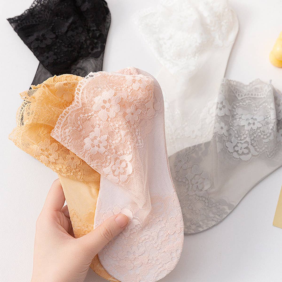 THIN SHORT SOCKS FOR SUMMER MESH LACE SOCKS