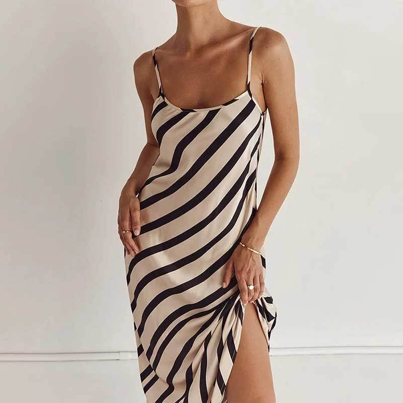 Stylish U-neck halter dress
