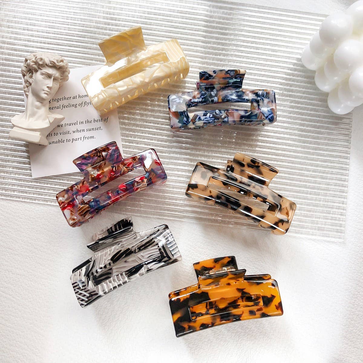 Elegant Square Hair Claw - Medium Acetate Clip_CWAHA1483