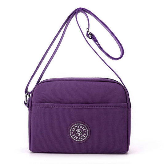 LIGHTWEIGHT SOLID NYLON CROSSBODY SHOULDER BAG