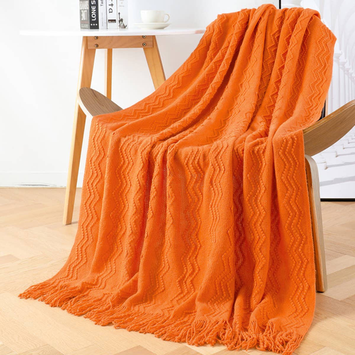 KNITTED SOFT WARM SOFA BLANKET BED END BLANKET