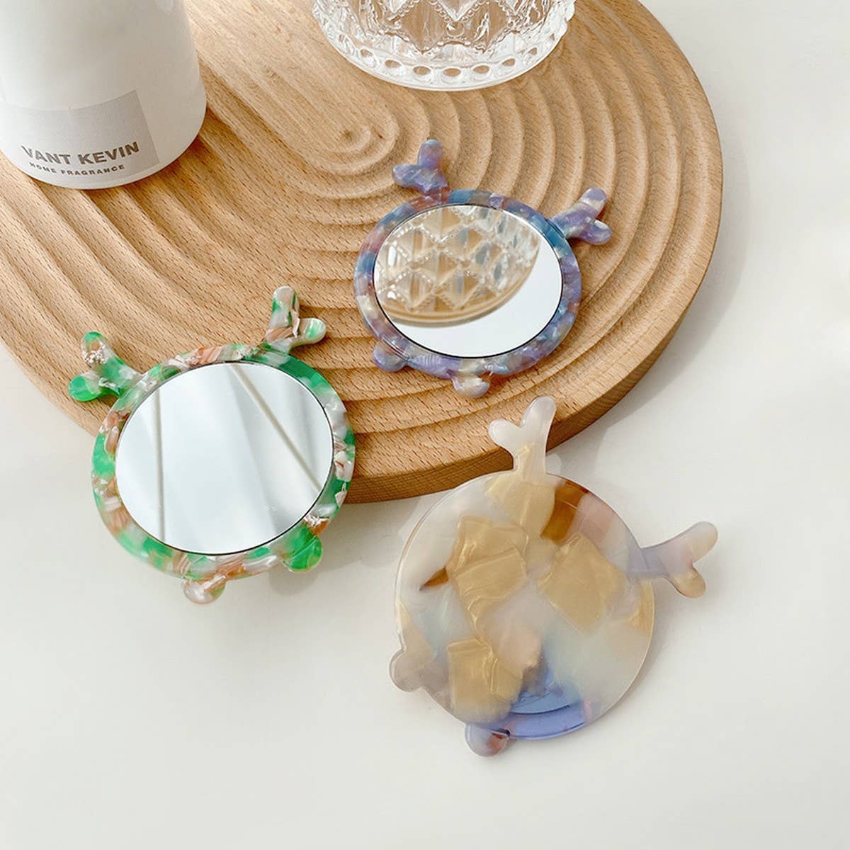 Cute Animal Acetate Mini Makeup Mirror, Portable