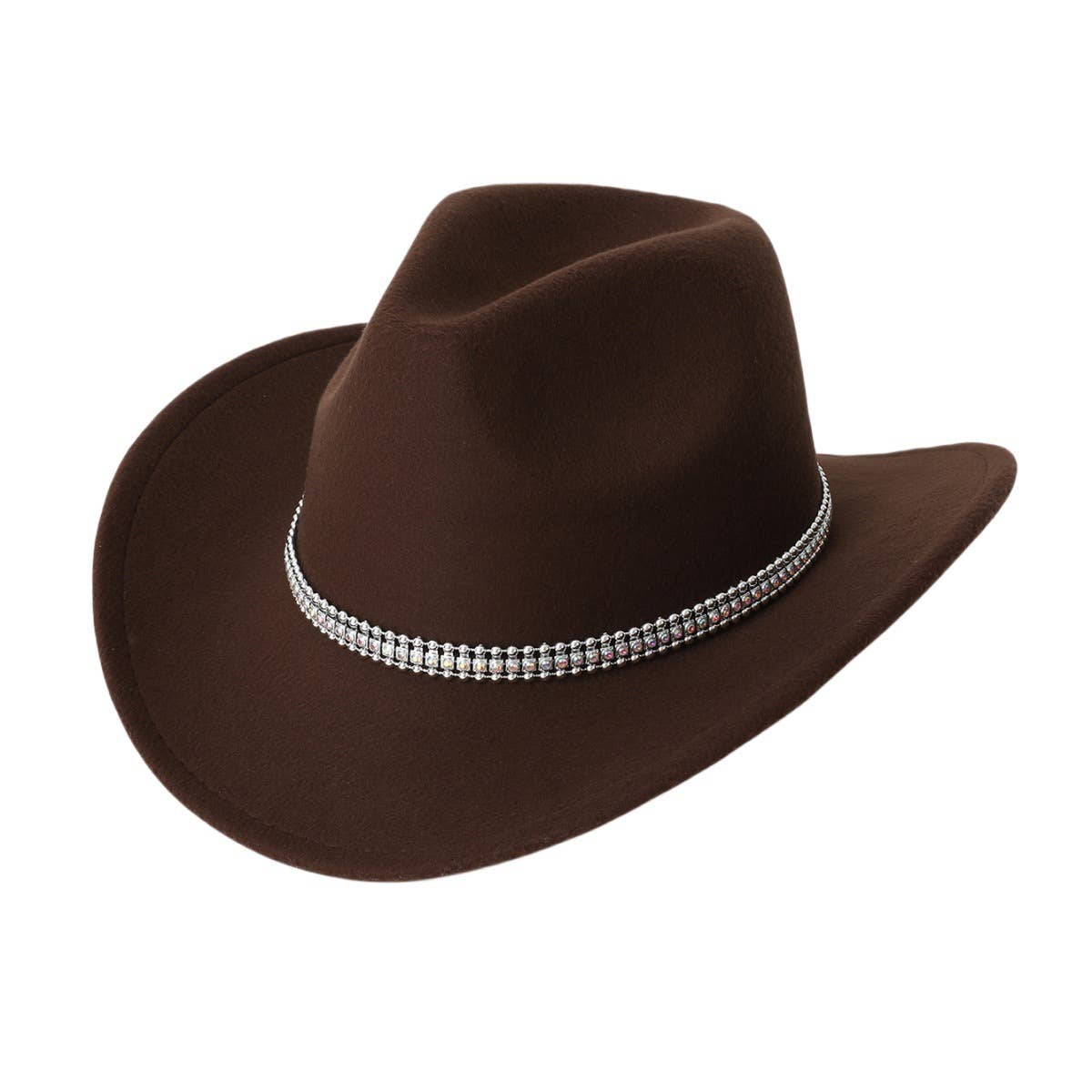 Wool Cowboy Hat with Triple Rhinestone Bands_CWAH3639