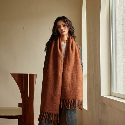 Red Wool Blend Scarf for Winter ??Soft & Warm_CWASC2282