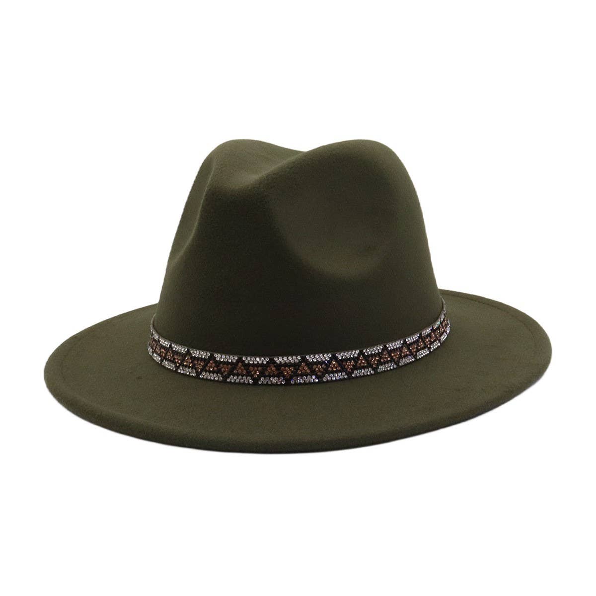 Men & Women Retro Wool Blend Fedora Hat _CWAH04393