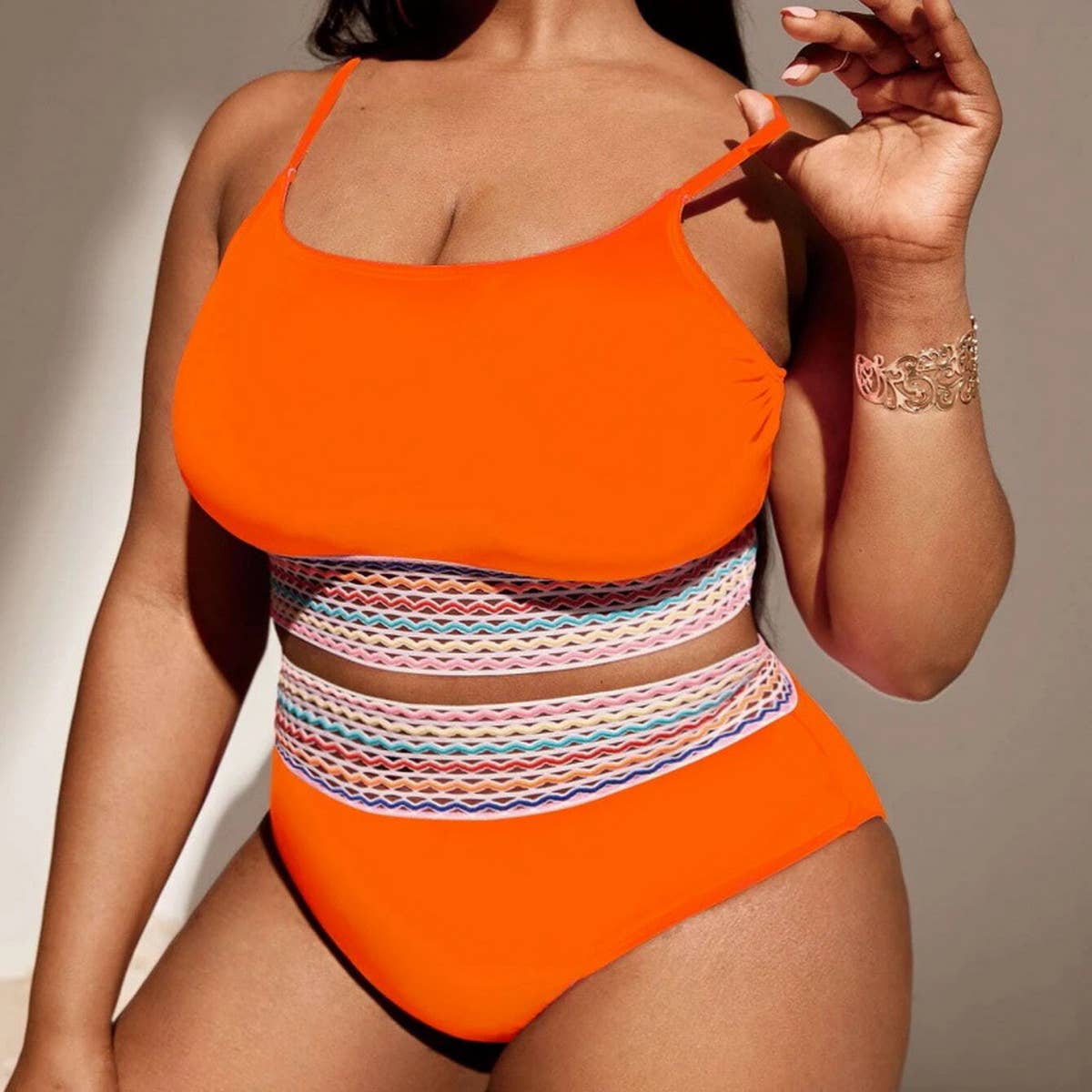 SIMPLE PLUS SIZE BIKINI SWIMSUIT_CWMW0227