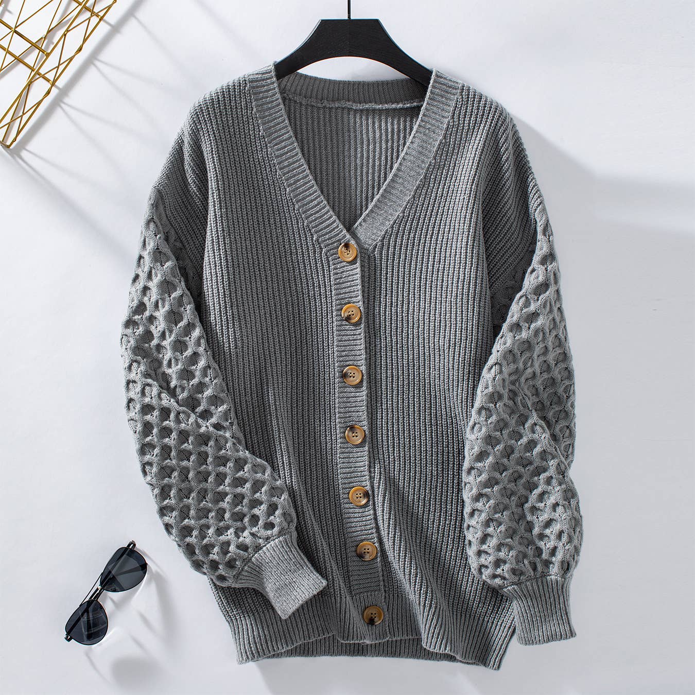 VINTAGE LONG-SLEEVED SINGLE-BREASTED CARDIGAN