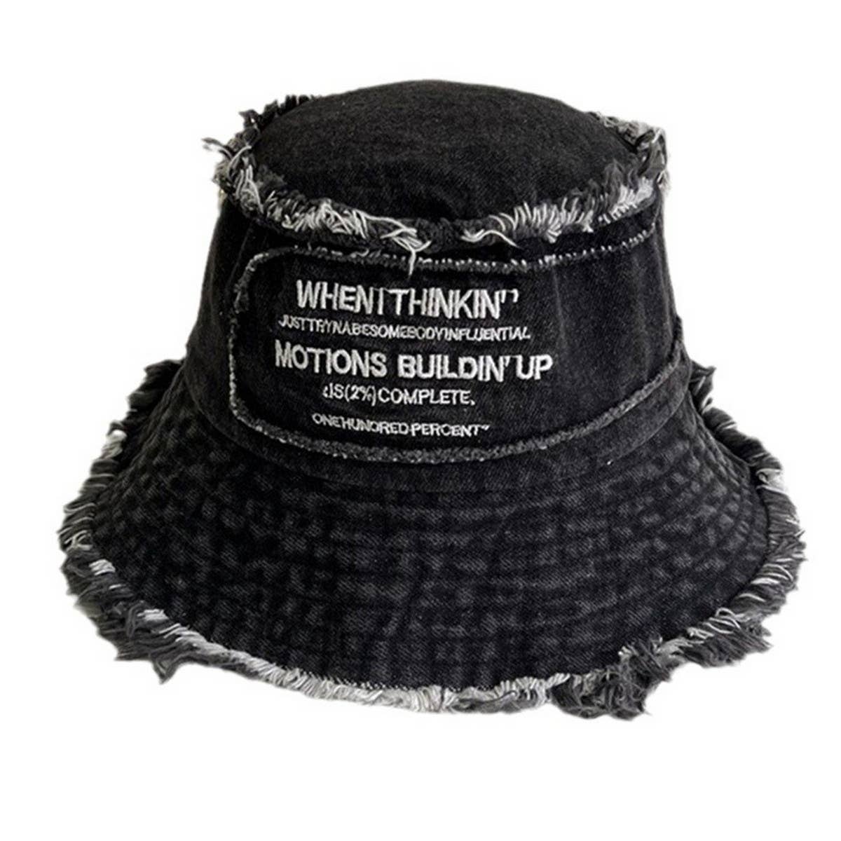 ALL-MATCH WASHED LETTER EMBROIDERED BUCKET HAT_CWAB2850