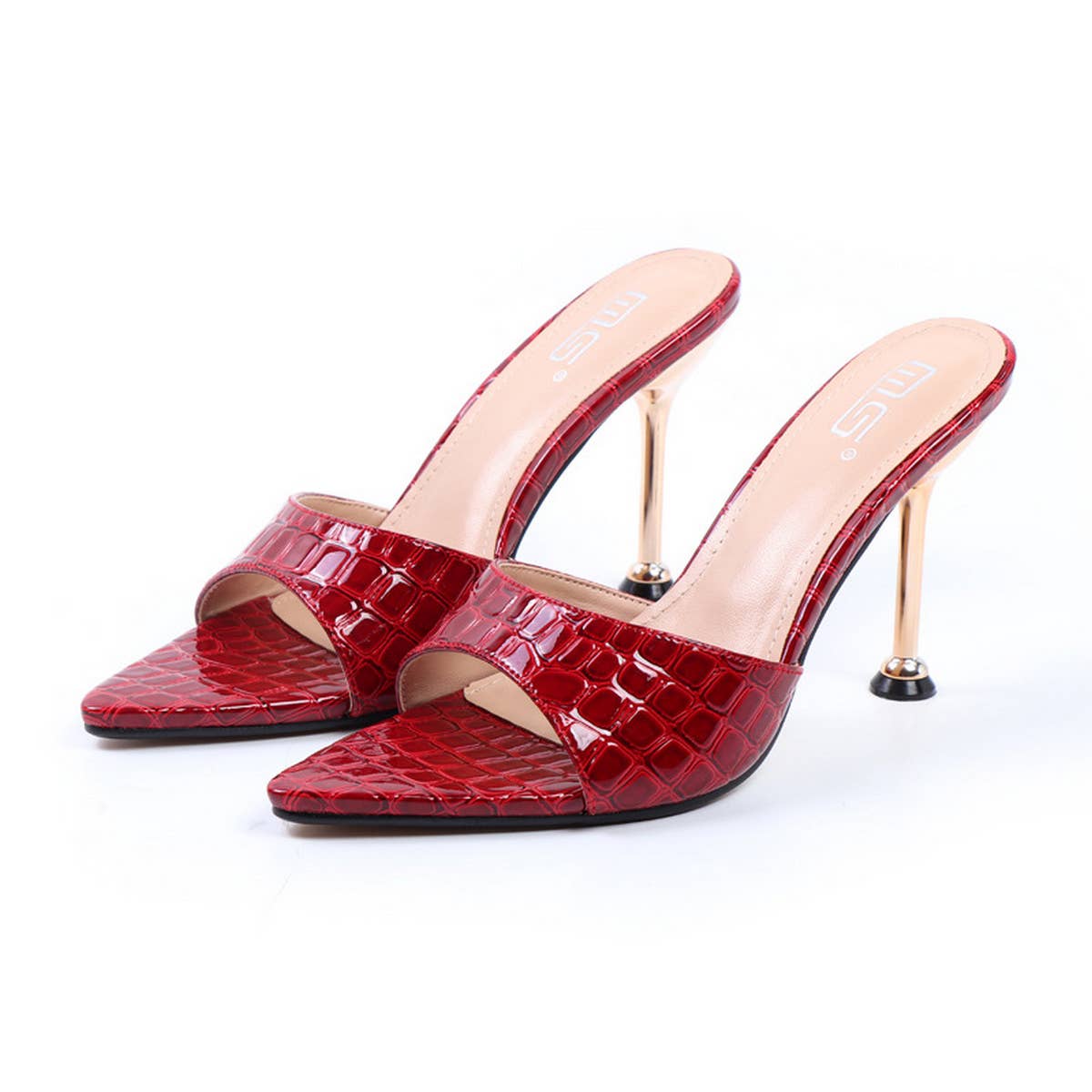 SNAKESKIN PATTERN POINTED TOE STILETTO PUMPS_CWSHS0609