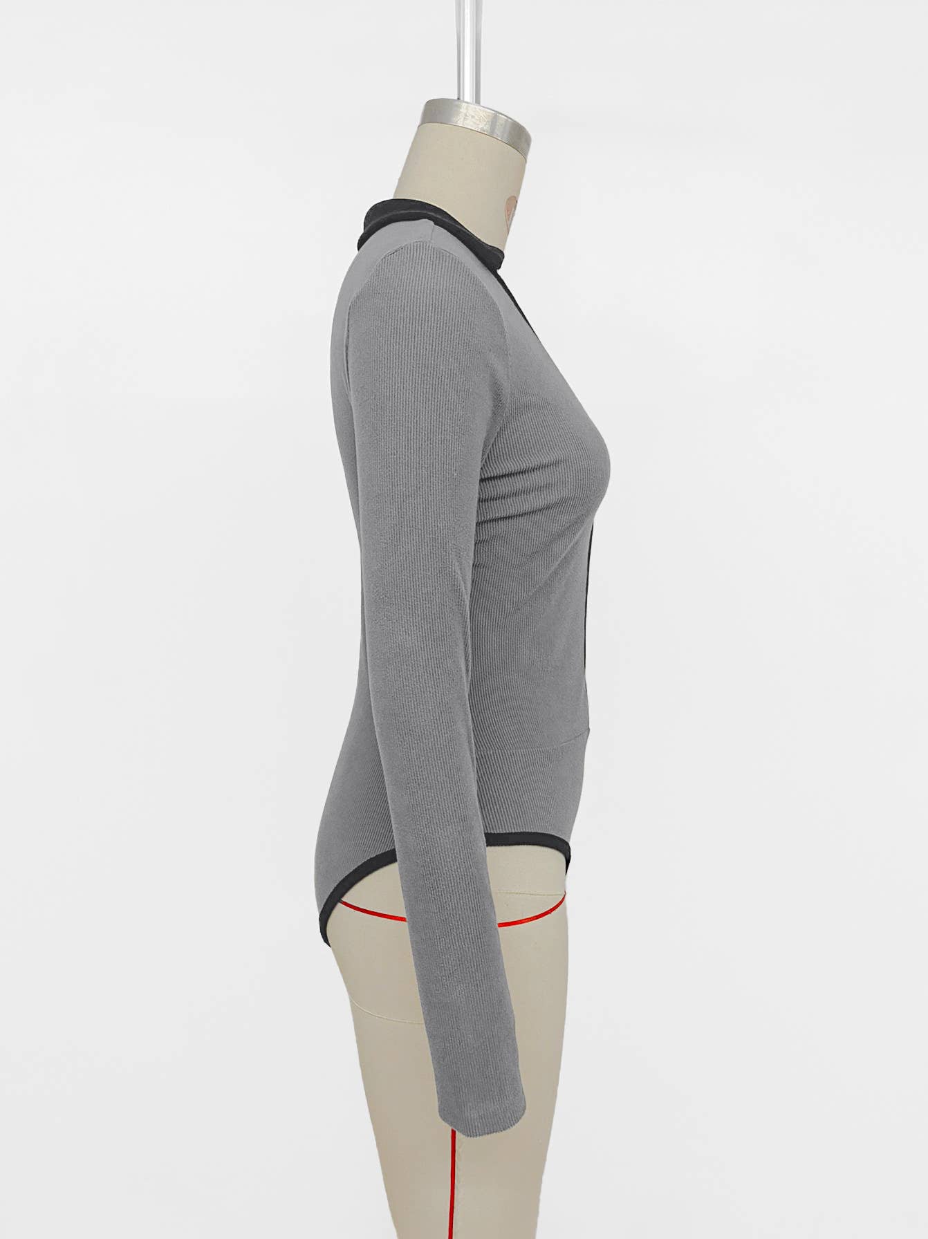 Lapel color-blocking striped knitted jumpsuit