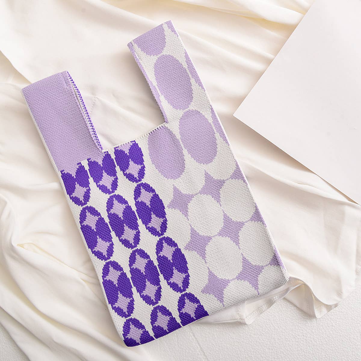 Trendy Knit Handbag for Women, Colorful Design_CWAB0879