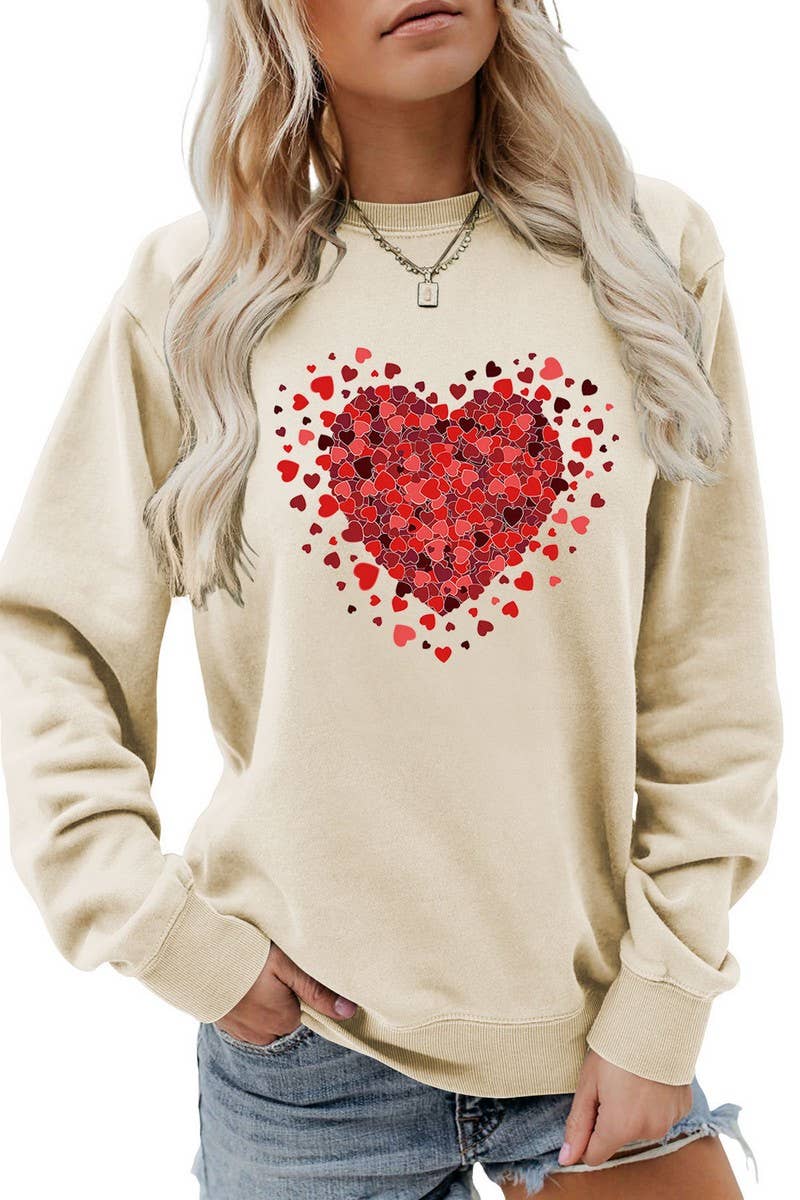 VALENTINE FUN PATTERN LONG SLEEVE SWEATSHIRT_CWTSTL0971