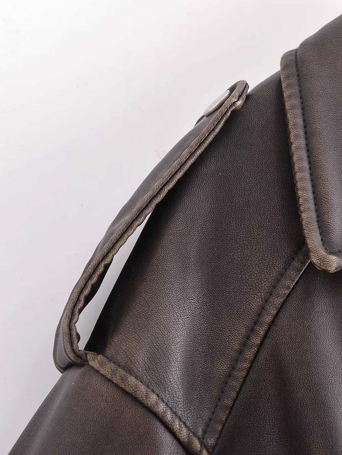 Fashion street-style motorcycle leather jacket