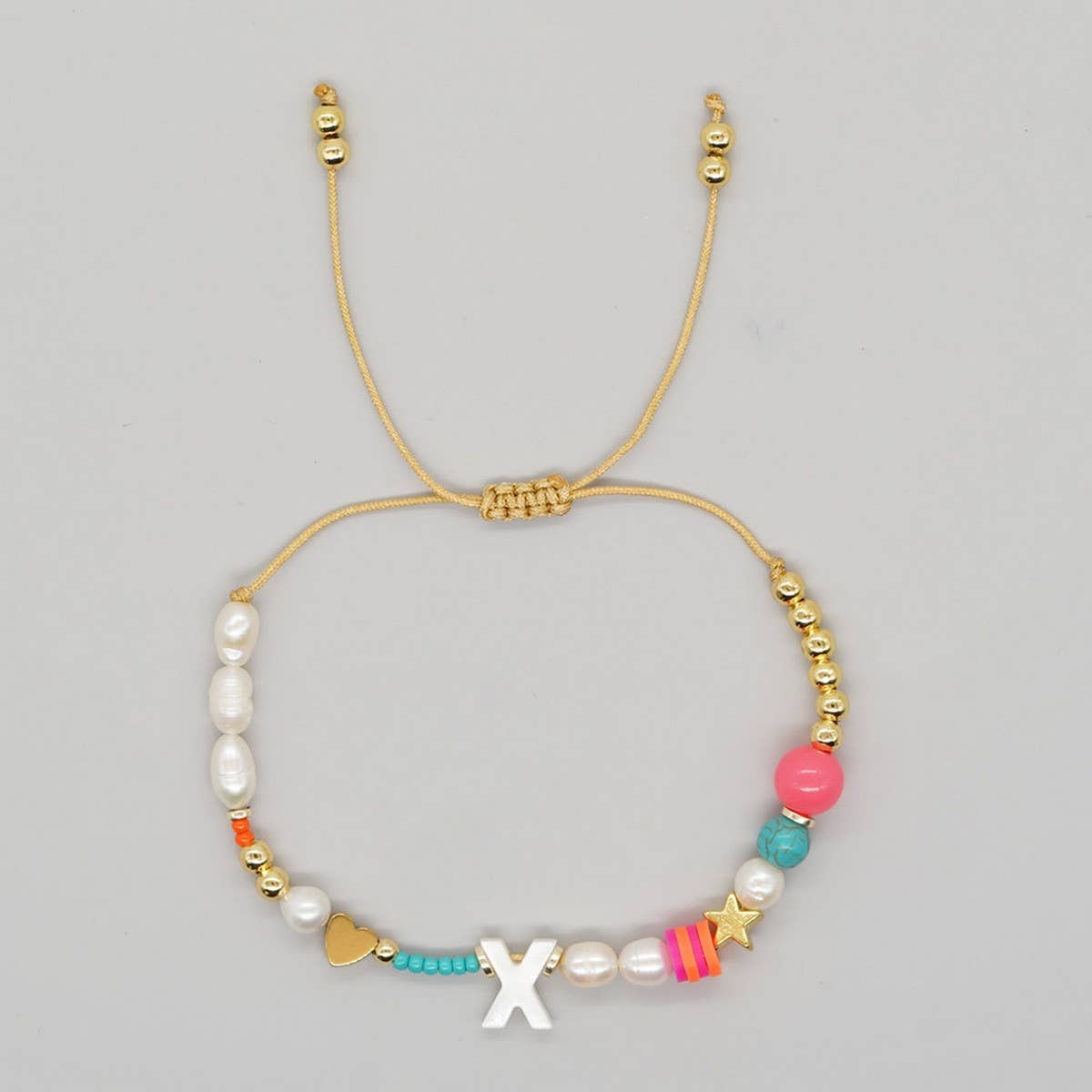 FASHION HAND-WOVEN LETTER PEARL BRACELET_CWMM3812