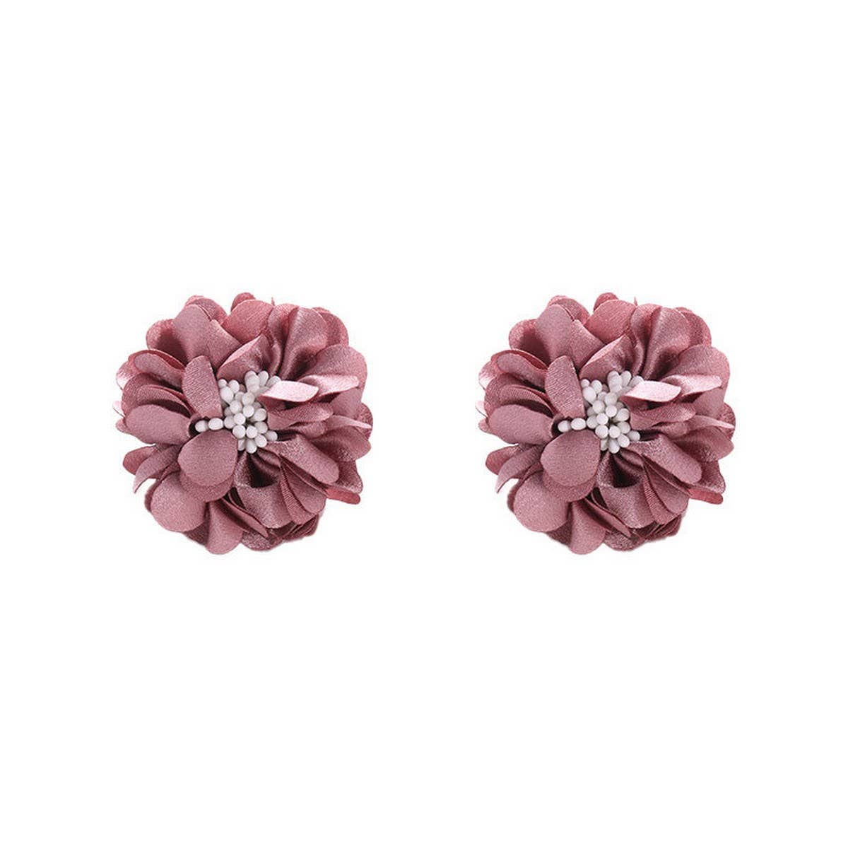 Handmade Fabric Flower Stud Earrings ? Minimalist