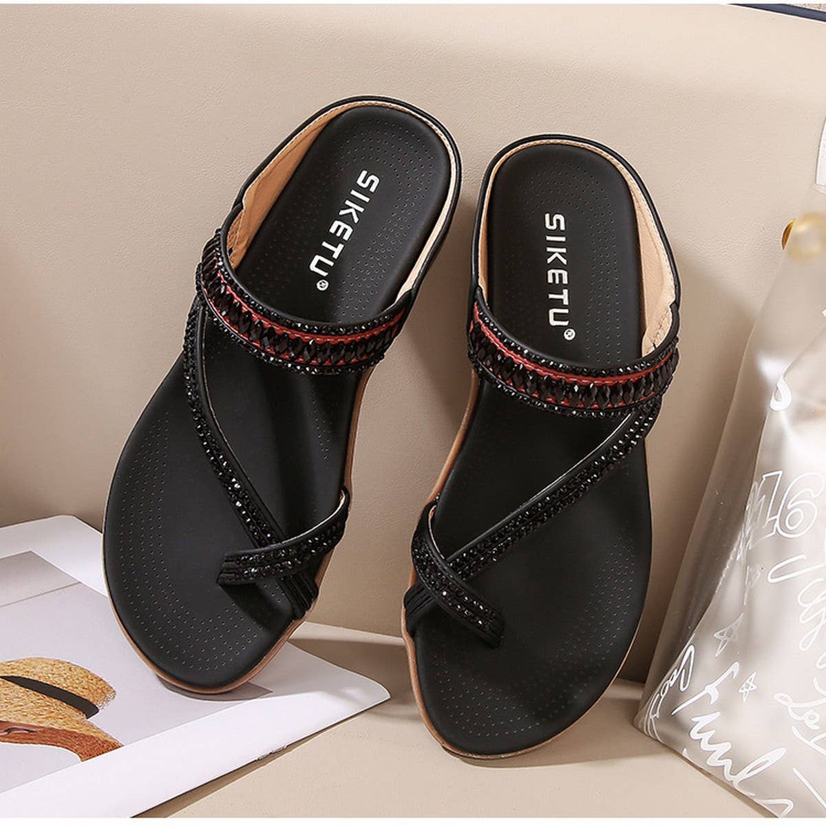 CROSS STRAP COMFORTABLE CASUAL SANDALS SLIPPERS