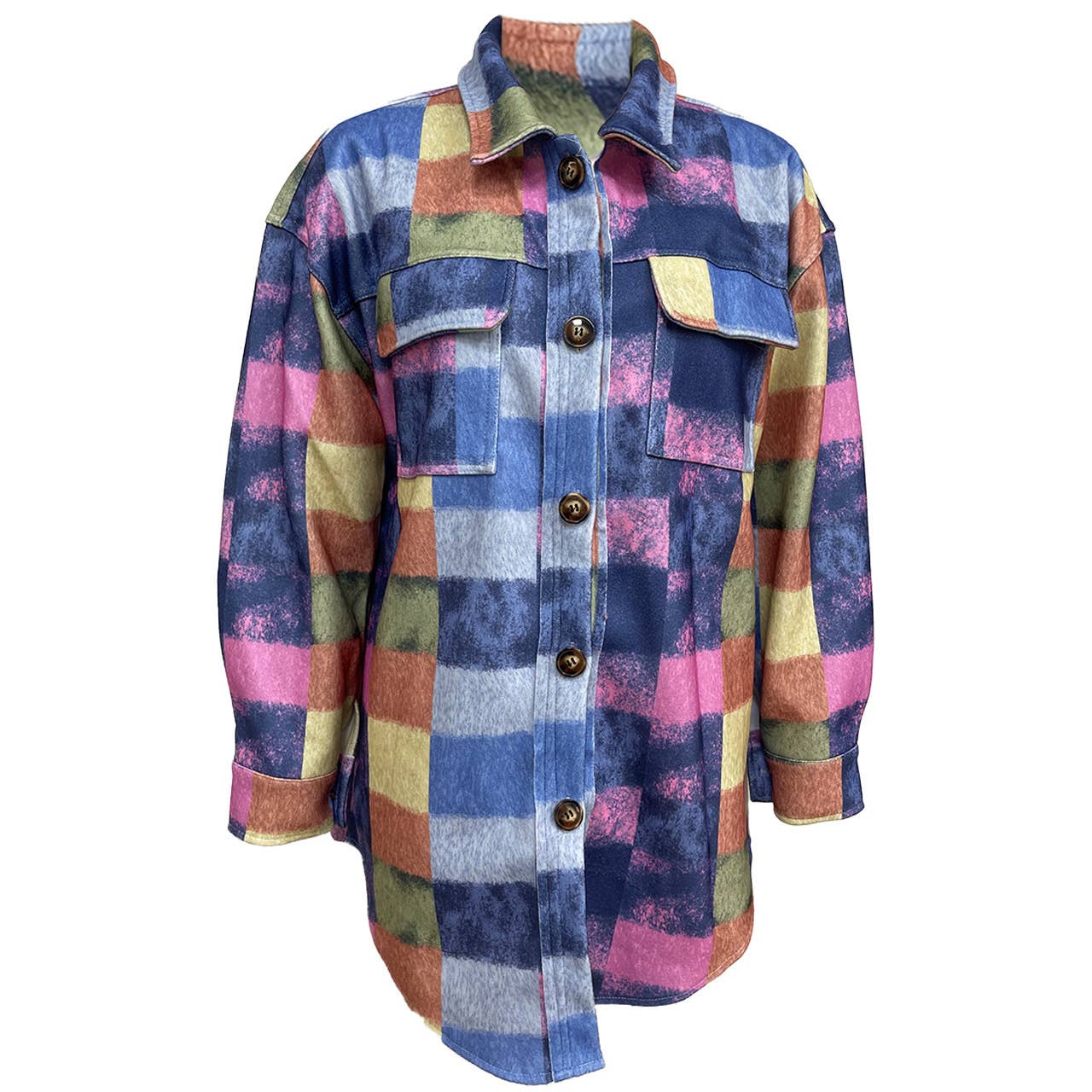 Tweed printed casual and fashionable lapel coat