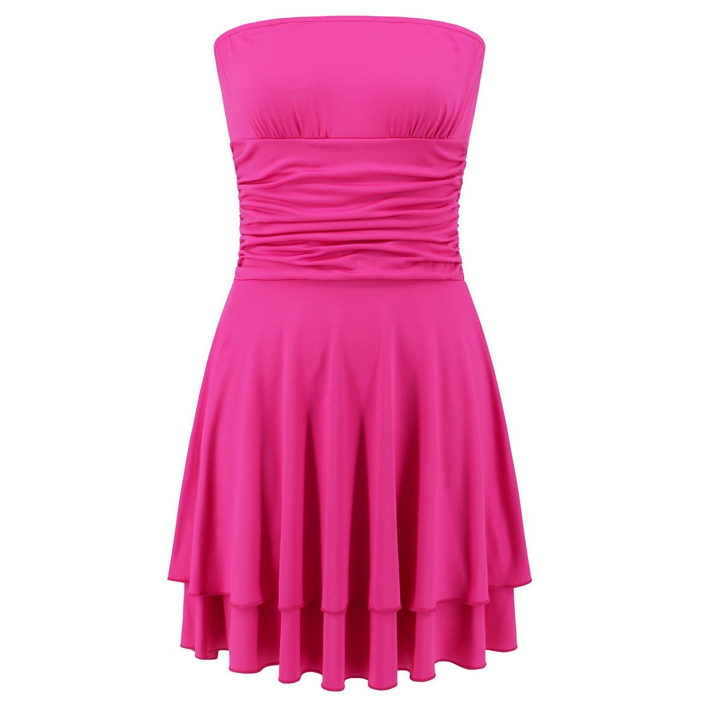 Strapless Ruffle Mini Bodycon Skirt Dress
