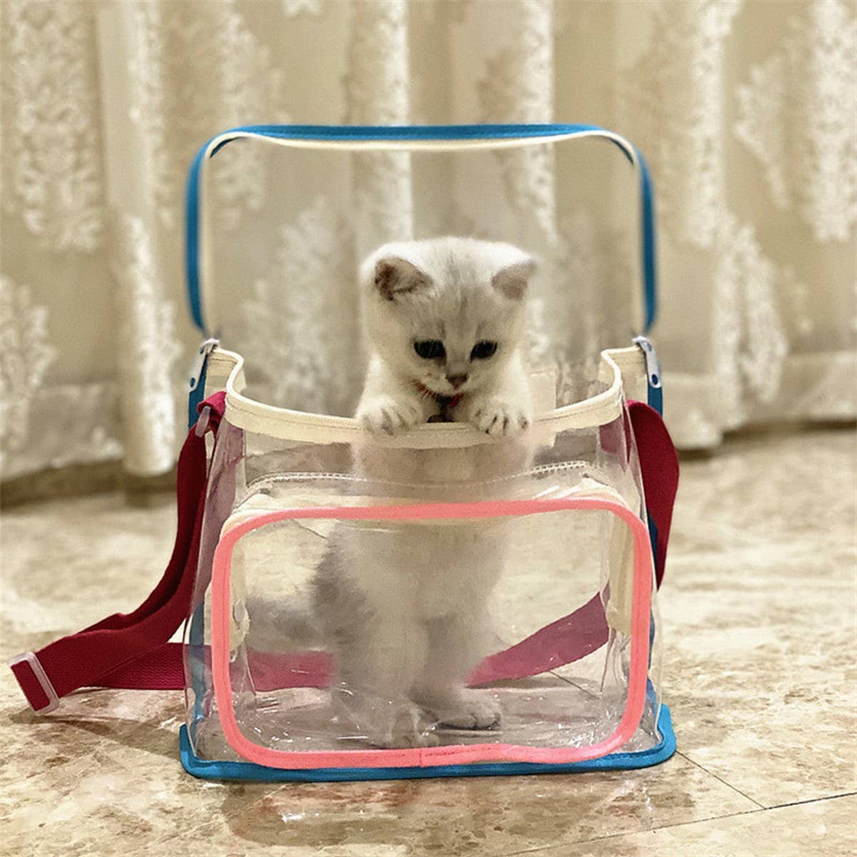 COLOR MATCHING TRANSPARENT BEACH BAG SHOULDER BAG_CWAB1921