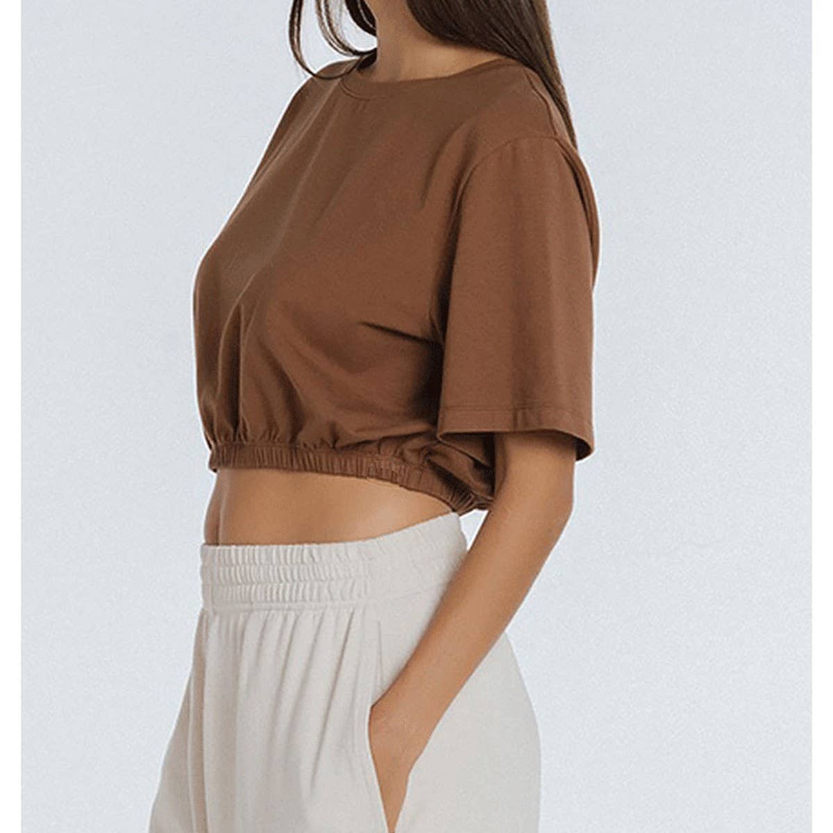 Sports yoga wear casual fitness waist T-shirt