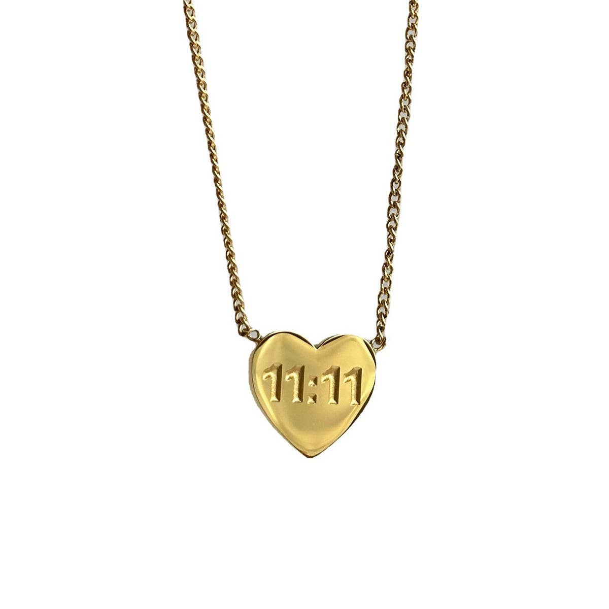 Stainless steel love double 11 number necklace_CWMM5554