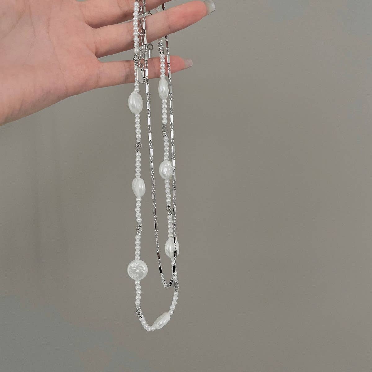 NEW DOUBLE LAYER IMITATION PEARL NECKLACE
