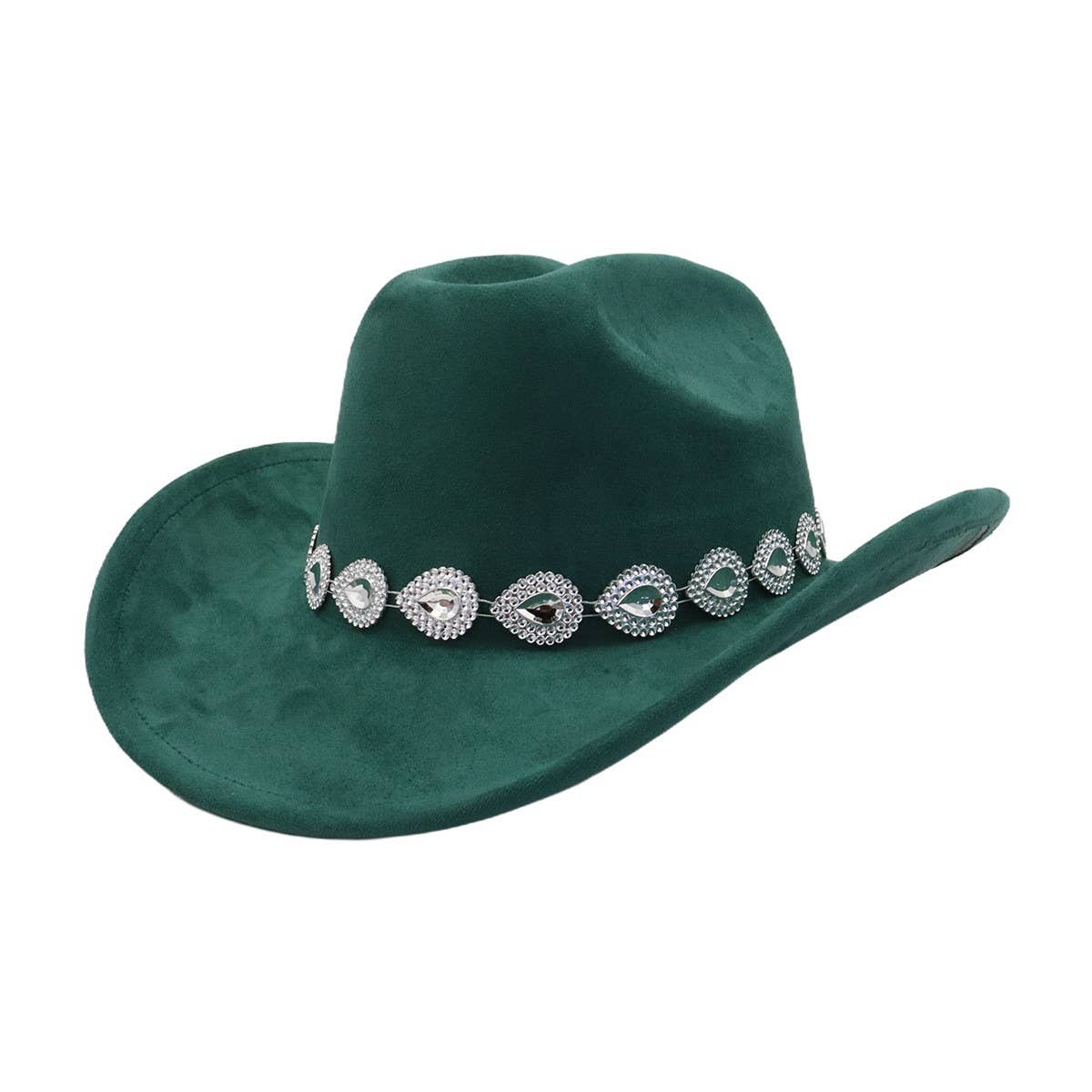 Unisex Suede Cowboy Jazz Fedora Hat Western_CWAH04481