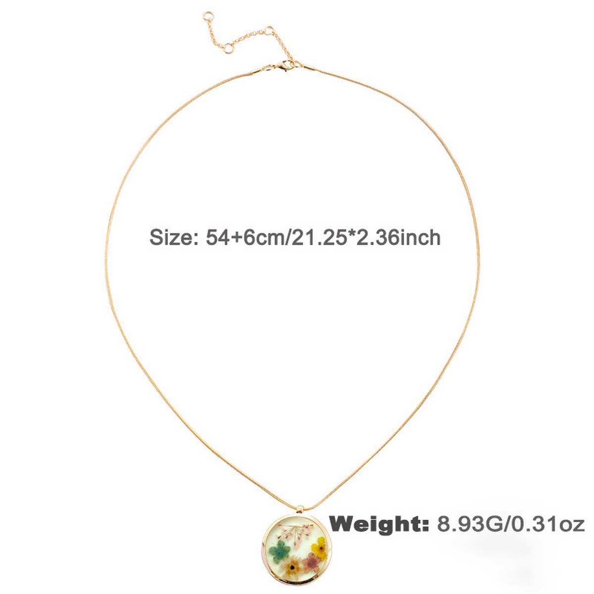 WOMEN'S FASHIONABLE BEADED DRIED FLOWER NECKLACE