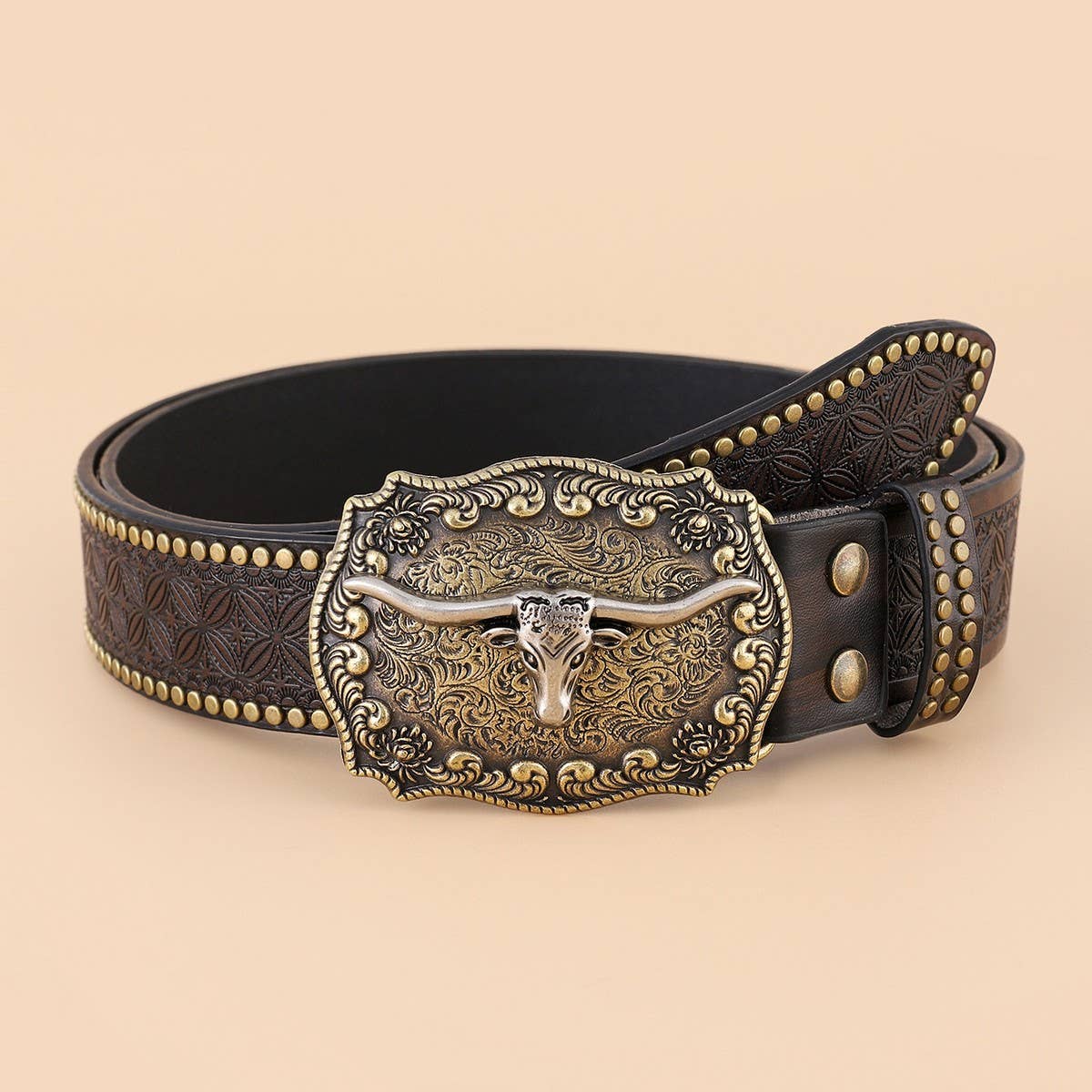 WESTERN DENIM BELT WITH ENGRAVED EMBOSSING_CWABE0413