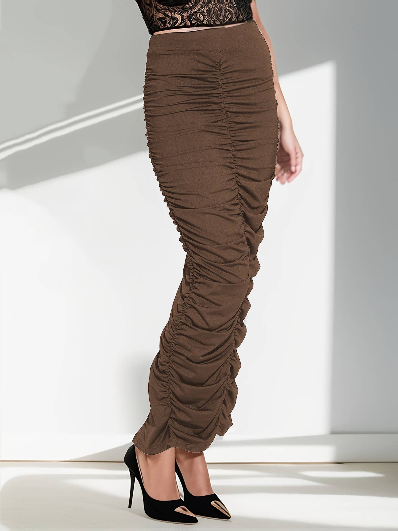 SEXY TIGHT BACK SPLIT HIGH WAIST PLEATED SKIRT